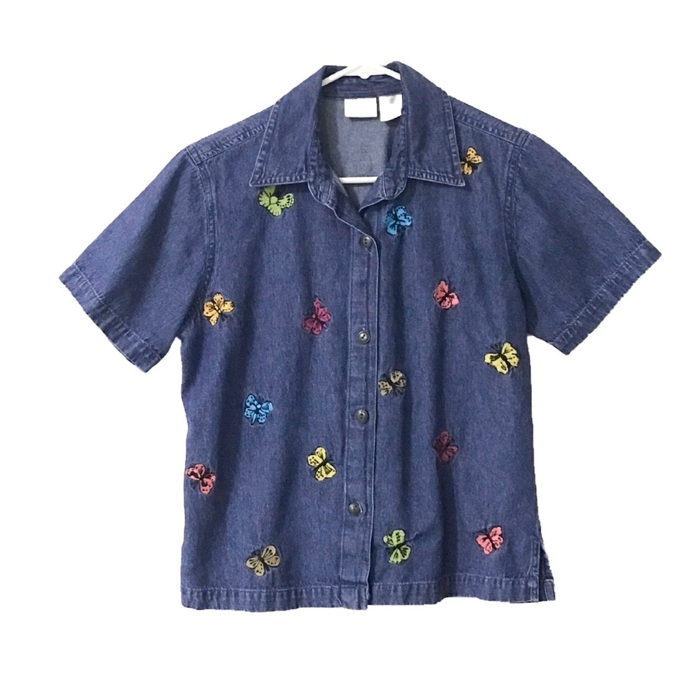 Vintage Button Up Butterfly Shirt